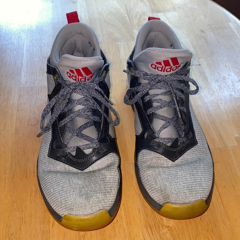 Adidas Grey And Red Shoes